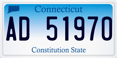 CT license plate AD51970