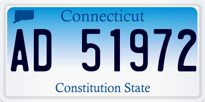 CT license plate AD51972