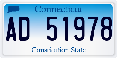 CT license plate AD51978