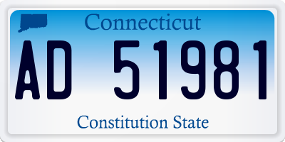 CT license plate AD51981