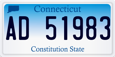 CT license plate AD51983