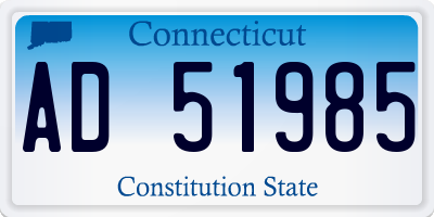 CT license plate AD51985