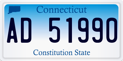CT license plate AD51990