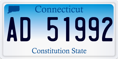 CT license plate AD51992