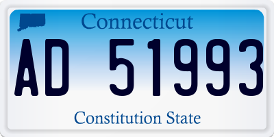 CT license plate AD51993