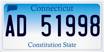 CT license plate AD51998
