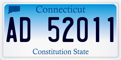 CT license plate AD52011