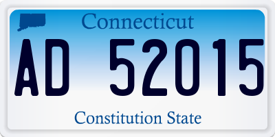 CT license plate AD52015