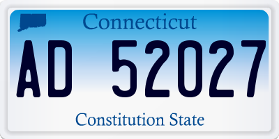 CT license plate AD52027