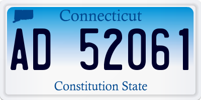 CT license plate AD52061