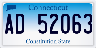CT license plate AD52063