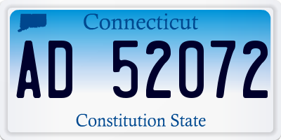 CT license plate AD52072