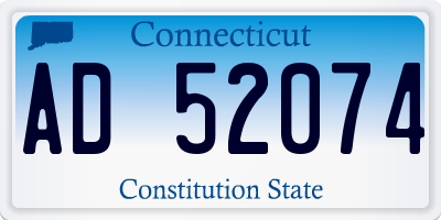 CT license plate AD52074