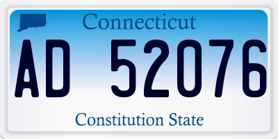 CT license plate AD52076