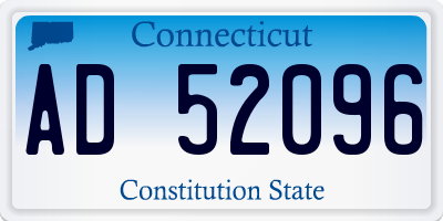 CT license plate AD52096