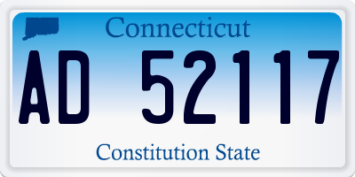 CT license plate AD52117
