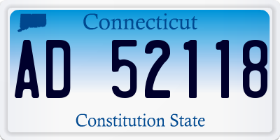 CT license plate AD52118