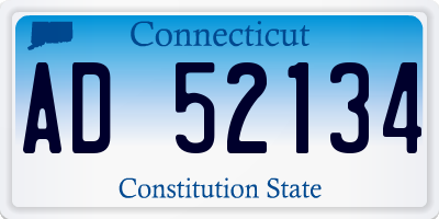 CT license plate AD52134