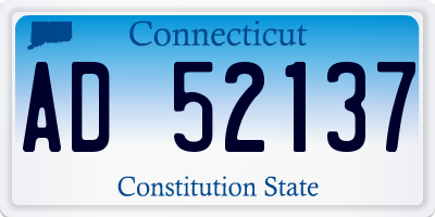 CT license plate AD52137