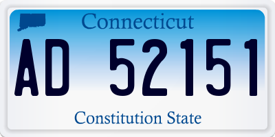 CT license plate AD52151
