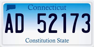 CT license plate AD52173