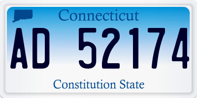 CT license plate AD52174
