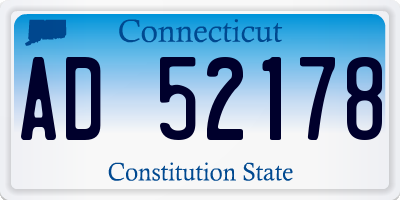 CT license plate AD52178