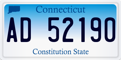 CT license plate AD52190