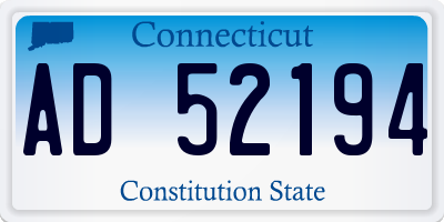 CT license plate AD52194