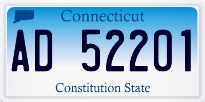 CT license plate AD52201