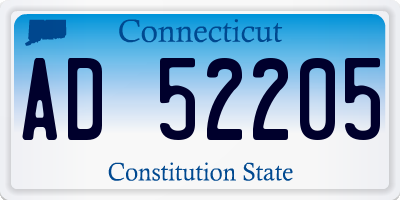 CT license plate AD52205