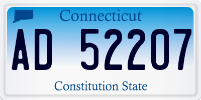 CT license plate AD52207