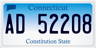 CT license plate AD52208