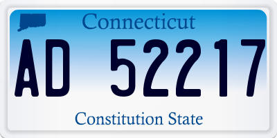 CT license plate AD52217