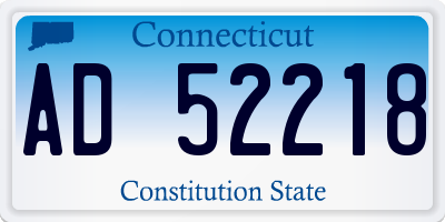 CT license plate AD52218