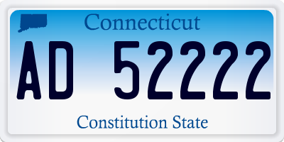 CT license plate AD52222