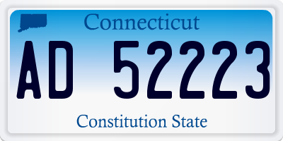 CT license plate AD52223
