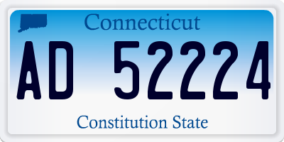 CT license plate AD52224