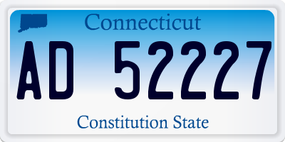 CT license plate AD52227