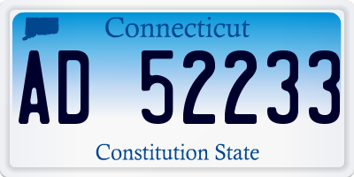 CT license plate AD52233