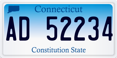 CT license plate AD52234