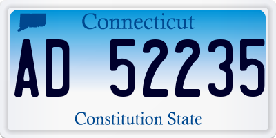 CT license plate AD52235