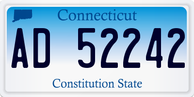 CT license plate AD52242