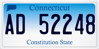 CT license plate AD52248
