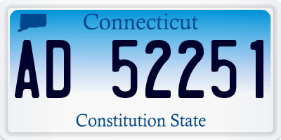 CT license plate AD52251