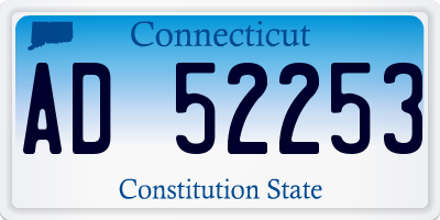 CT license plate AD52253