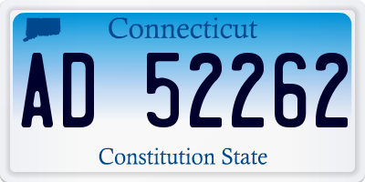 CT license plate AD52262