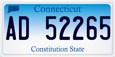 CT license plate AD52265