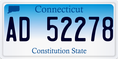 CT license plate AD52278
