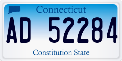 CT license plate AD52284